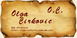 Olga Ćirković vizit kartica